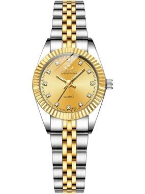 Womens Watch Stainless Steel Bracelets Gifts for Women Analog Wrist Watch-Gold